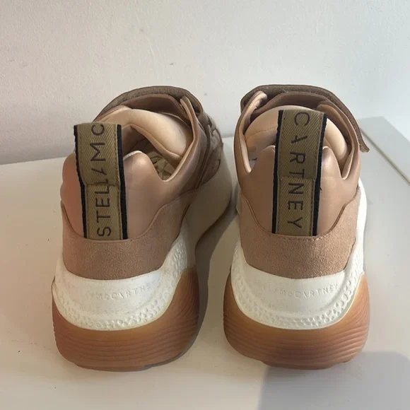 Stella McCartney tan leather Velcro sneakers - Picture 3 of 5